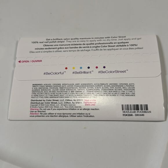 NWT Color Street "Nuclear Fuchsian" Glitter Nail Strips - Picture 3 of 4